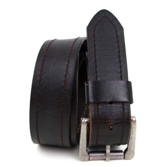 J.CREW SADDLE DARK BROWN GENUINE LEATHER 1.5"Wd CASUAL MEN'S BELT Sz 36 (I35 - Picture 1 of 11